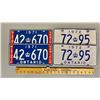 Image 1 : ONTARIO LICENCE PLATES - 1971 HISTORIC PAIR & 1972 GOV'T PAIR
