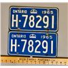 Image 1 : 1965 PAIR - ONTARIO LICENCE PLATES