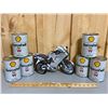 Image 1 : MOTORCYCLE CLOCK & 6 X AEROSHELL OIL CANS - FULL