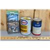 Image 2 : LOT OF 3 -  ESSO OIL CANS - WRAP & TIN (FULL) & MAP