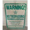 Image 1 : PALM BEACH FLORIDA SHERIFFS OFFICE NO TRESPASSING SIGN - SST - 18" X 24"