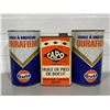 Image 2 : LOT OF 3 - GULF DURAFILM, FULL.CAPO NEATSFOOT OIL TIN.