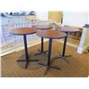 Image 2 : Qty 4 Round Wooden Tables w/ Metal Pedestal Base 30"Diameter x 47"H
