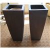 Image 1 : Qty 2 Black Planters 15" Square x 36"H