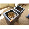 Image 2 : Qty 2 Black Planters 15" Square x 36"H