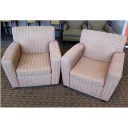 Qty 2 Upholstered Lounge Armchairs 35"Lx22"Wx37"H