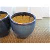 Image 2 : Qty 2 Round Blue Ceramic Planters 23" Diameter x 24"H