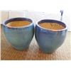 Image 1 : Qty 2 Round Blue Ceramic Planters 23" Diameter x 24"H