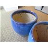 Image 5 : Qty 2 Round Blue Ceramic Planters 23" Diameter x 24"H