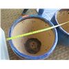Image 10 : Qty 2 Round Blue Ceramic Planters 23" Diameter x 24"H