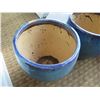 Image 8 : Qty 2 Round Blue Ceramic Planters 23" Diameter x 24"H