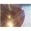 Image 3 : Round Wooden Table w/ Fold Down Leaves & Metal Pedestal Base 50"Dia x 30"H