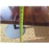 Image 12 : Qty 5 Square Wooden Tables w/ Metal Pedestal Base 36"Diameter x 30"H