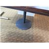 Image 7 : Qty 5 Square Wooden Tables w/ Metal Pedestal Base 36"Diameter x 30"H