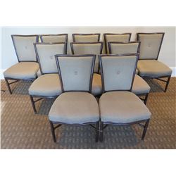 Qty 10 McGuire Wooden Upholstered Chairs 22"Lx19"Wx37"H