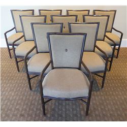 Qty 10 McGuire Wooden Upholstered Armchairs
