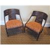 Image 1 : Qty 2 McGuire Armchairs w/ Upholstered Seat 24"Lx19"Wx34"H
