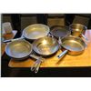Image 1 : Qty Approx 9 Frying Pans Misc Sizes & Sauce Pot