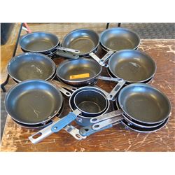 Approx. 15 Qty Frying Pans Misc Sizes & 2 Sauce Pots