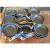 Image 1 : Approx. 15 Qty Frying Pans Misc Sizes & 2 Sauce Pots