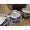 Image 3 : Qty 4 Round Footed Chafing Dishes w/ Attached Dome Lids 15" Diameter x 15"H (Open)