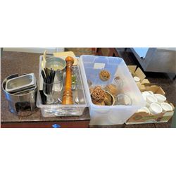 Misc Kitchen: Ramekins, Sugar Bowls, Pepper Mill, Metal Containers, Glass Cylinders, etc