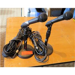 Qty 2 SHURE BG P-51 Corded Microphones w/ Stands