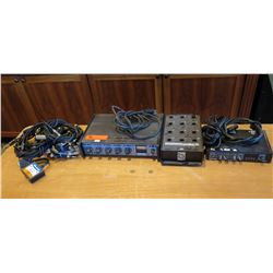 Qty 2 SHURE Microphone Mixers, Whirlwind PressBox 12, MuxLab VGA Blaun II, etc