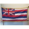 Image 2 : Hawaii State Flag on Pedestal Base (needs repair towards right side of flag)