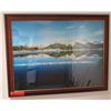 Image 1 : Beautiful And Free' Mountain Scene Art Print in Wood Frame