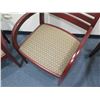 Image 2 : Qty 2 Wooden Armchairs w/ Upholstered Seat & Slatted Back