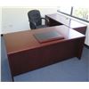Image 1 : Qty 2 Wooden Desks w/ Locking Under Cabinet & Executive Office Rolling Armchair