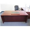Image 2 : Qty 2 Wooden Desks w/ Locking Under Cabinet & Executive Office Rolling Armchair