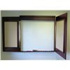Image 1 : White Board Double Door Cabinet, Wall Mounted w/ Cork Inside Doors