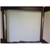 Image 2 : White Board Double Door Cabinet, Wall Mounted w/ Cork Inside Doors