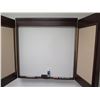 Image 2 : White Board Double Door Cabinet, Wall Mounted w/ Cork Inside Doors