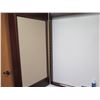 Image 3 : White Board Double Door Cabinet, Wall Mounted w/ Cork Inside Doors