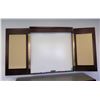 Image 1 : White Board Double Door Cabinet, Wall Mounted w/ Cork Inside Doors