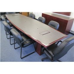 Conference Table w/  6 Stationary & 1 Armchair w/ Wheels