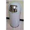 Image 1 : United White Metal Dome Trash Receptable