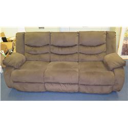 Brown 3 Seat, 2 Reclining Sofa 86"Lx24"Wx40"H