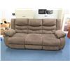 Image 2 : Brown 3 Seat, 2 Reclining Sofa 86"Lx24"Wx40"H