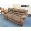 Image 3 : Brown 3 Seat, 2 Reclining Sofa 86"Lx24"Wx40"H