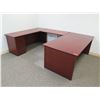Image 2 : Wooden Interlocking 'U' Shaped Desk w/ 5 Drawers 108"Lx72"Wx29"H