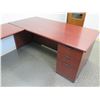 Image 8 : Wooden Interlocking 'U' Shaped Desk w/ 5 Drawers 108"Lx72"Wx29"H
