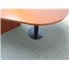 Image 8 : Wooden Desk w/ 2 Inside Drawers, 2 Attached Oval Tables & Chair 135"Lx30"x28"H