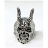Image 1 : Men's Stainless Steel Horned Skull Biker Ring