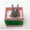 Image 2 : Men's Stainless Steel Horned Skull Biker Ring