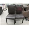 Image 1 : Pair of Brown Bonded Leather Side Chairs