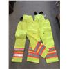 Image 1 : 2 New 2XL Lime Hi-Viz Safety Bib Overalls